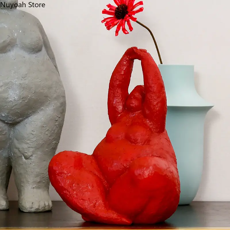 Creative Fat Woman Decoration Resin Abstract Character Artwork Statue Decoration Living Room Home Decoration Accessories Crafts