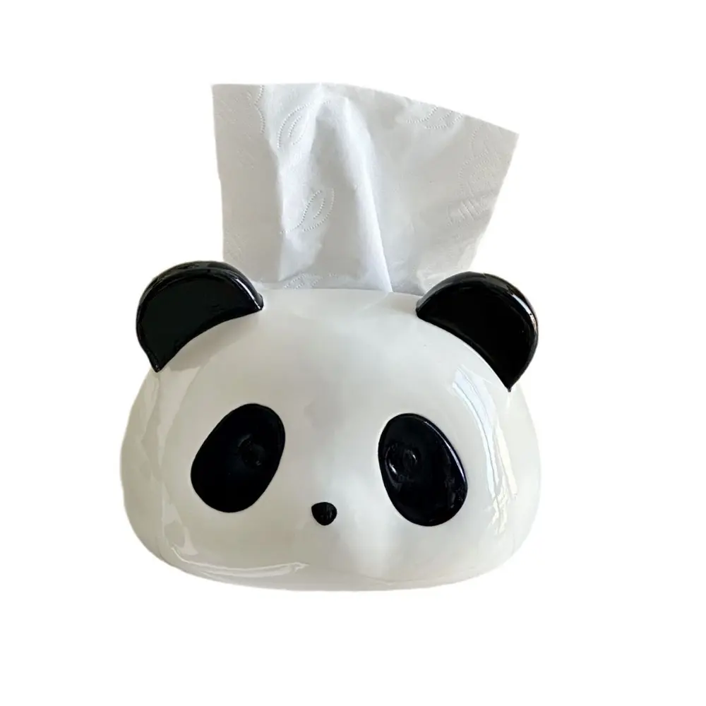 Cute Panda Tissue Box Drawing Box in The Living Room Bathroom Ceramic High-end Coffee Table Paper Box Home Decoration Napkins