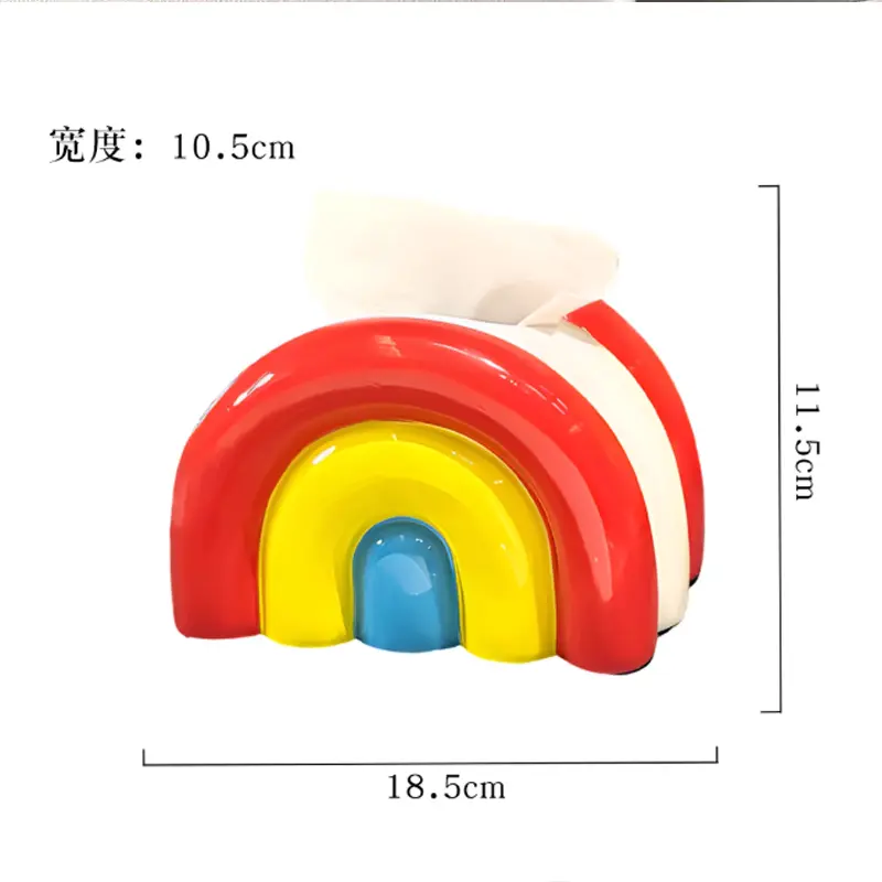 Creative Rainbow Ceramic Tissue Box Home Living Room Desktop Decoration Paper Box Tissue Storage Box Home Table Decoration