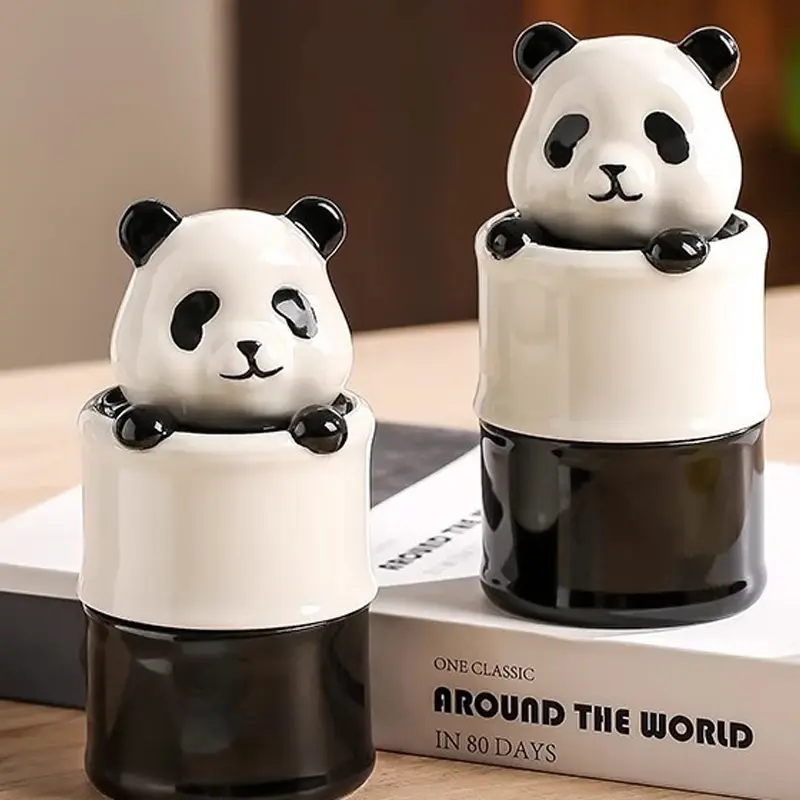 Small Animal Panda Toothpick Holder Ceramic Creative Toothpick Box Commercial Restaurant Retro Toothpick Holder Home Decoration