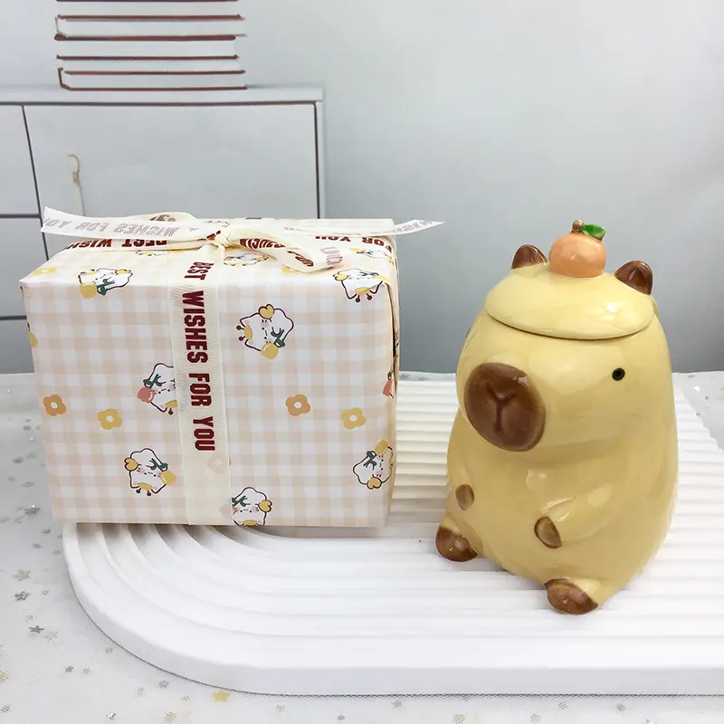 400ML Creative Cartoon Animal Mug with Ceramic Coffee Cup New Drinking Cup Coffee Milk Tea Breakfast Cup Exquisite Gift