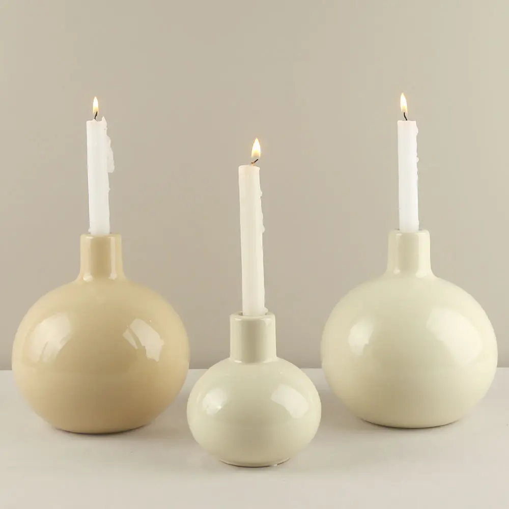Gold and Silver European Luxury Dining Table Ornaments Candlelight Dinner Candlestick Living Room Home Modern Ceramic Decoration