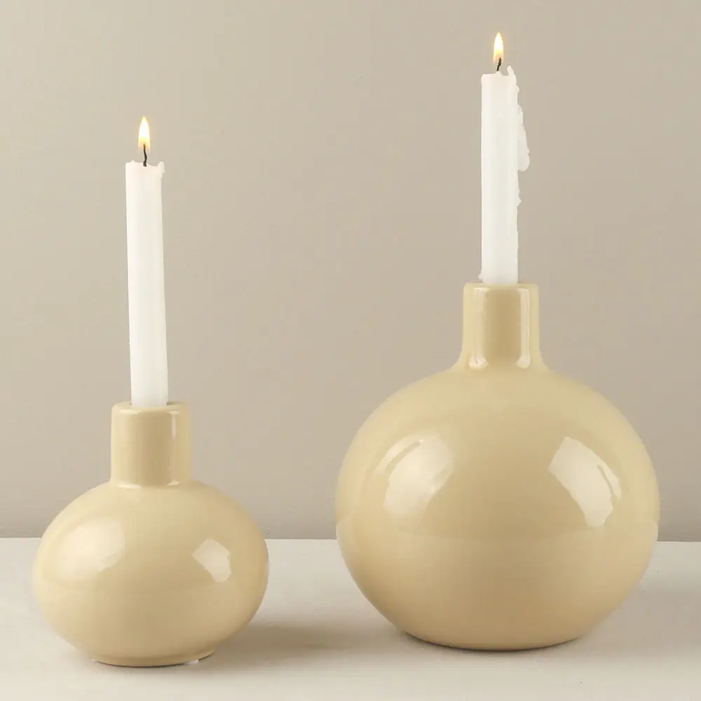 Gold and Silver European Luxury Dining Table Ornaments Candlelight Dinner Candlestick Living Room Home Modern Ceramic Decoration