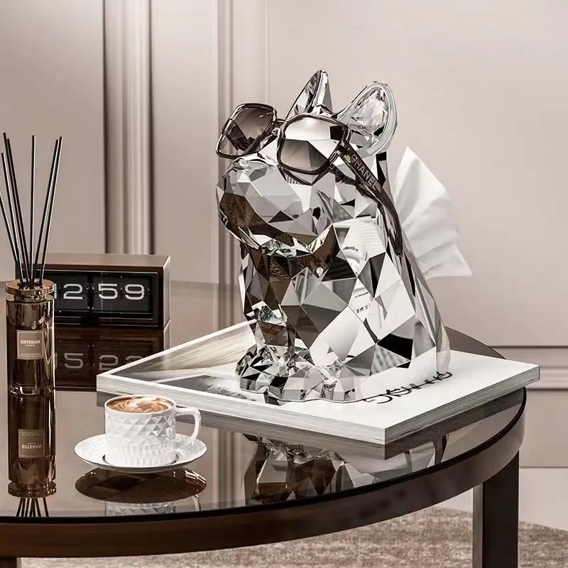 Creative Toilet Paper Box Napkin Box Ornaments Living Room Luxury Paper Box Restaurant Coffee Table Multifunctional Storage Box