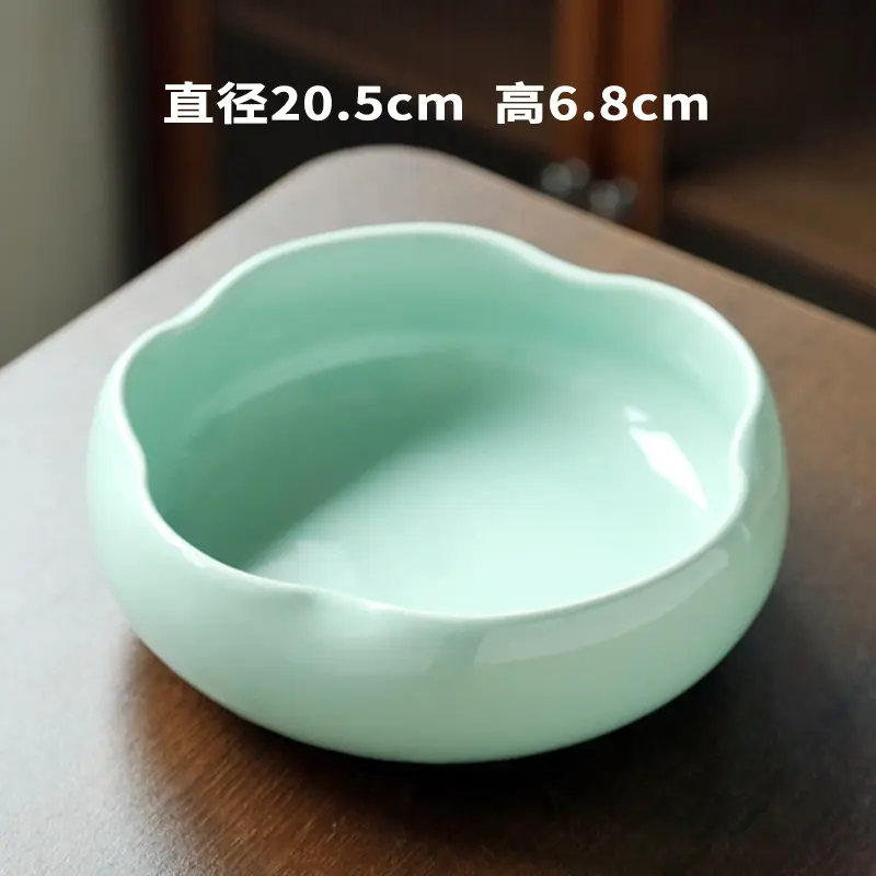 Irregular Round Ceramic Ashtray Wavy Soot Storage Box Ceramic Kiln Ashtray Fly Ash Proof and Windproof Home Decoration Ornaments