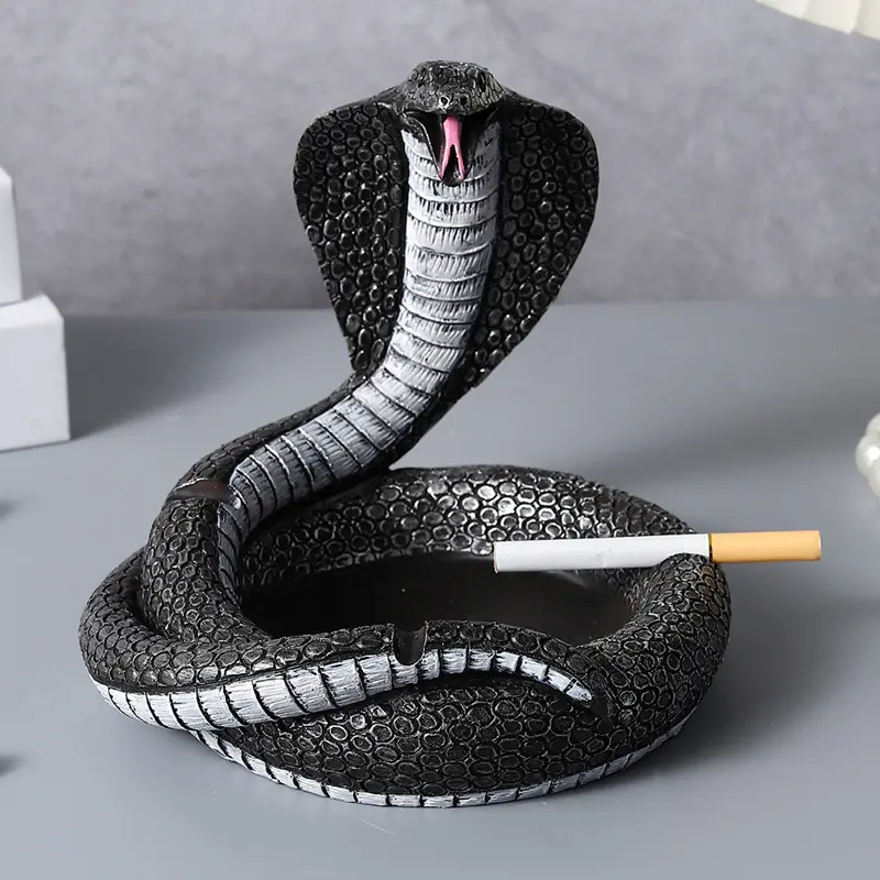 Cobra Ashtray Resin Snake Ashtray Living Room Bedroom Anti-fly Ash Creative Decorations Home Decoration Accessories Ashtray