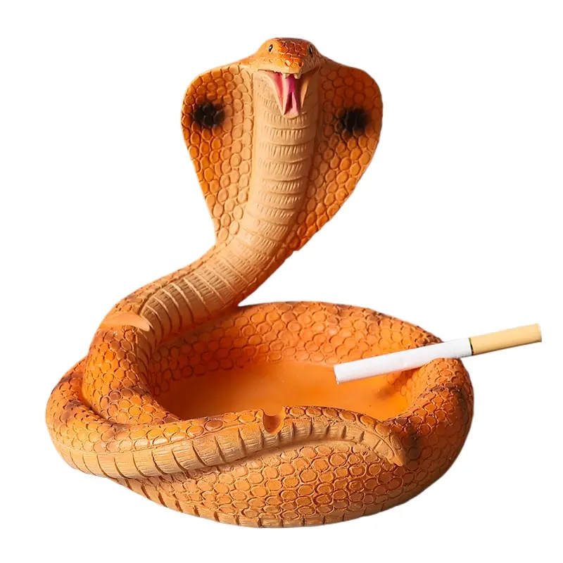 Cobra Ashtray Resin Snake Ashtray Living Room Bedroom Anti-fly Ash Creative Decorations Home Decoration Accessories Ashtray