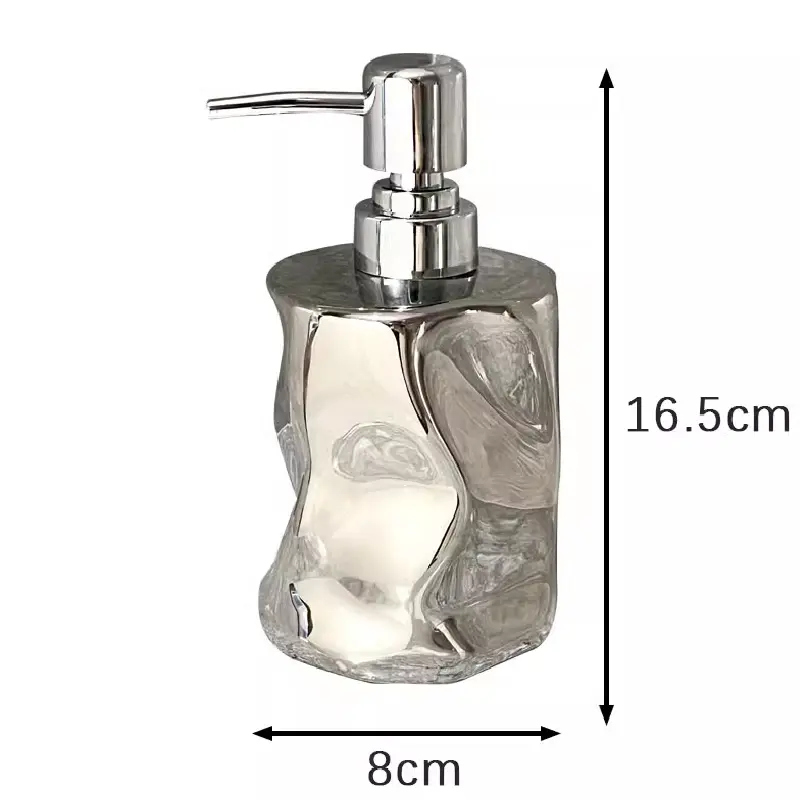 Silver Ceramic Lotion Water Bottle Bathroom Accessories Household Soap Container Home Hotel Makeup Remover Shampoo Storage Jar