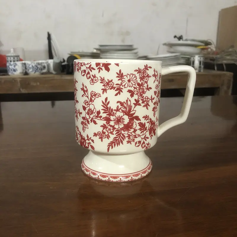 Nordic Flower Bone Porcelain Mug Latte Coffee Mug Modern Home Decoration Accessories Living Room Decoration Accessories 350ML