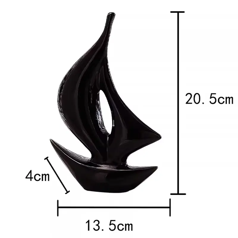 Home Ceramic Sailing Ornaments Luxury Living Room Wine Cabinet TV Cabinet Office Decoration Ceramic Crafts Housewarming Gift