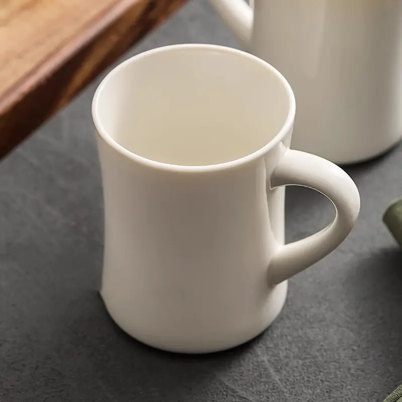 350ML White Ceramic Mug Home Coffee Mug Ceramic Mug Living Room Coffee Table Decoration Ornament Breakfast Drinking Utensil