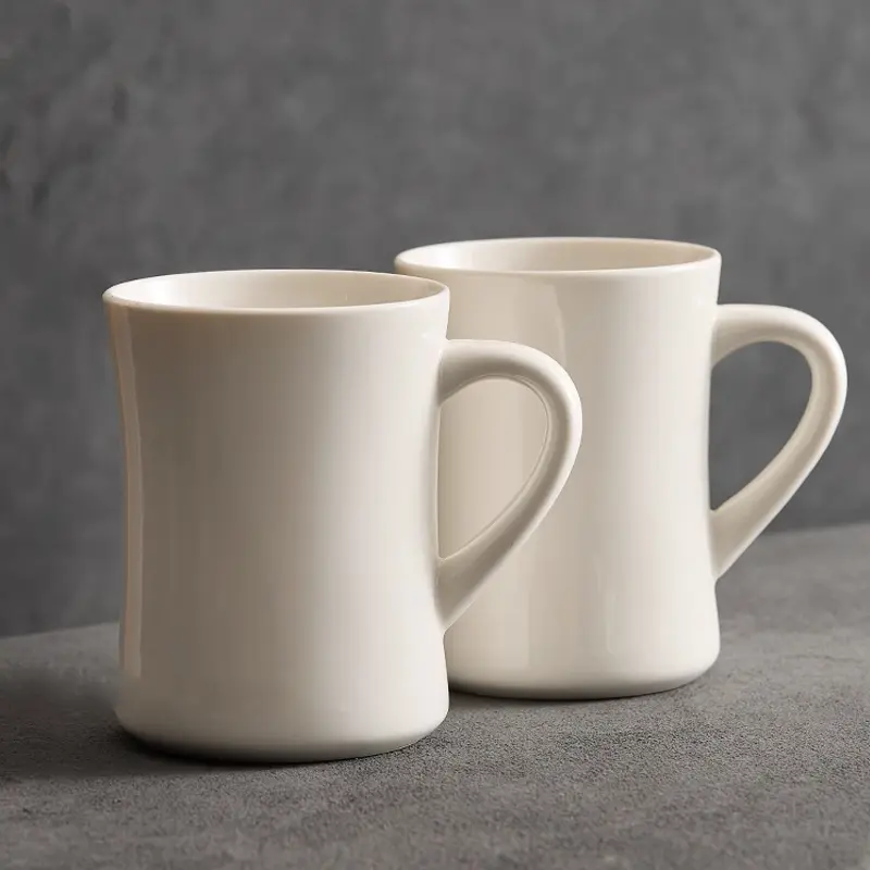 350ML White Ceramic Mug Home Coffee Mug Ceramic Mug Living Room Coffee Table Decoration Ornament Breakfast Drinking Utensil