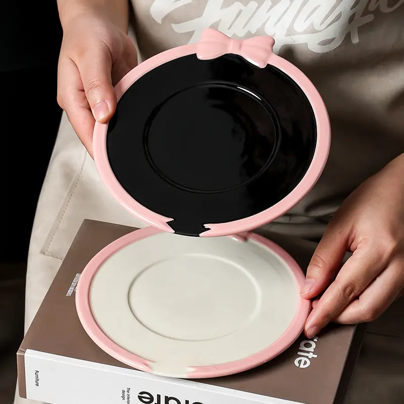 Cream Wind Creative Flower Bow Mug Afternoon Tea Flower Cup Girl Heart Coffee Cup Dish Household Drinking Utensils Dining Table