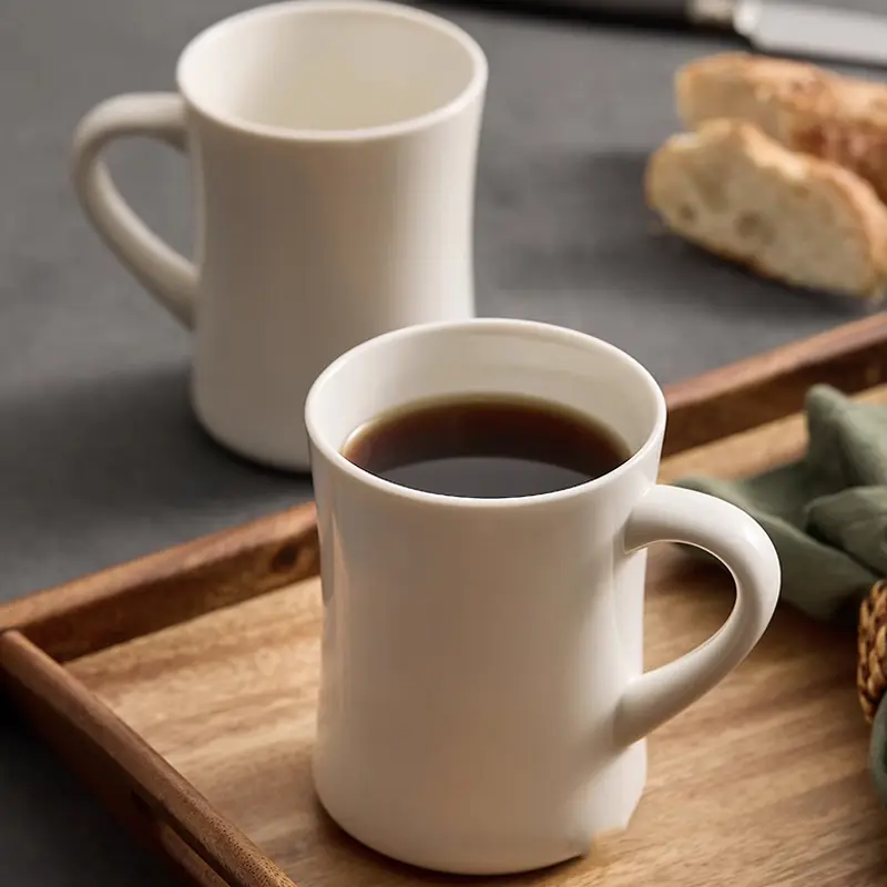 350ML White Ceramic Mug Home Coffee Mug Ceramic Mug Living Room Coffee Table Decoration Ornament Breakfast Drinking Utensil