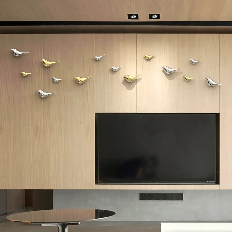 Living Room Wall Mounted Background Display Three-dimensional Bird Electroplating Simulation Animal Wall Mounted Decoration
