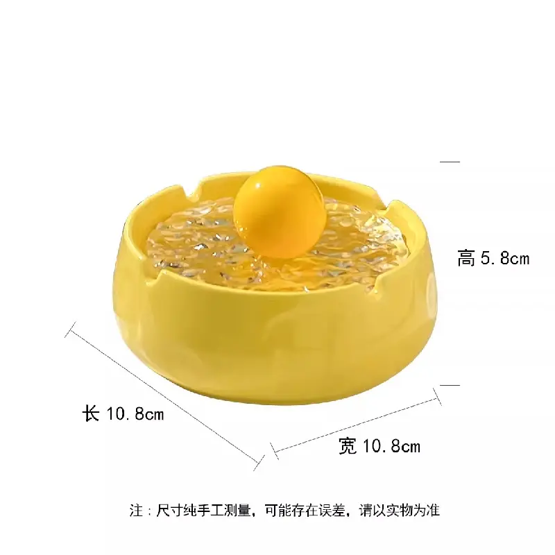 Cheese Ashtray Home Living Room Advanced Sense with Cover Fly Ash Prevention Office Creative Trend Ashtray Home Decoration