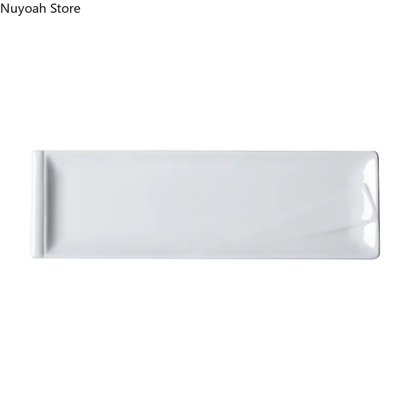 Sushi Plate White Ceramic Long Japanese Sweetheart Plate Small Plate Afternoon Tea Dessert Plate Ceramic Rectangular Cake Plate