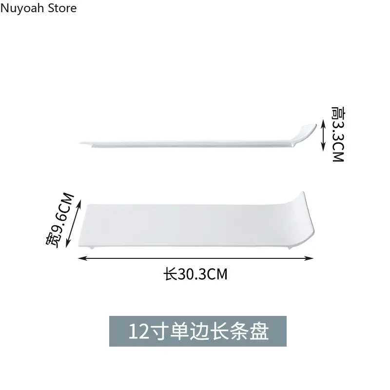 Sushi Plate White Ceramic Long Japanese Sweetheart Plate Small Plate Afternoon Tea Dessert Plate Ceramic Rectangular Cake Plate