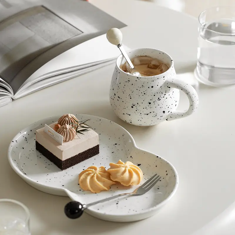 Nordic Ceramic Tableware Breakfast Milk Cup Breakfast Pastry Set Living Room Drinking Utensils Ceramic Mug Modern Home Decor