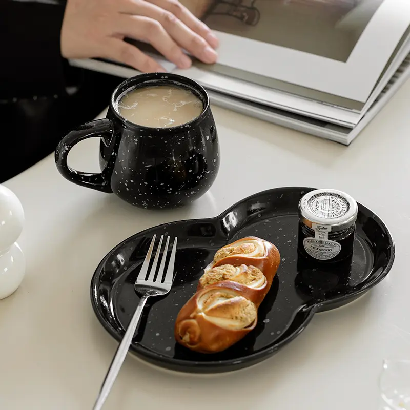 Nordic Ceramic Tableware Breakfast Milk Cup Breakfast Pastry Set Living Room Drinking Utensils Ceramic Mug Modern Home Decor