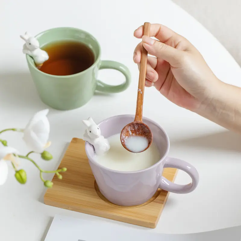 Creative Ceramic Coffee Mug Couple Mark Cup Rabbit Mug Milk Cup Water Cup Living Room Decoration Household Drinking Utensils