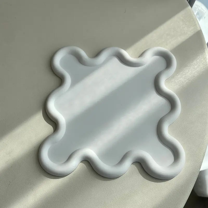 Nordic Style Irregular Storage Tray Sense Silicone Insulation Pad Coaster Thickened Placemat Square Home Desktop Decoration