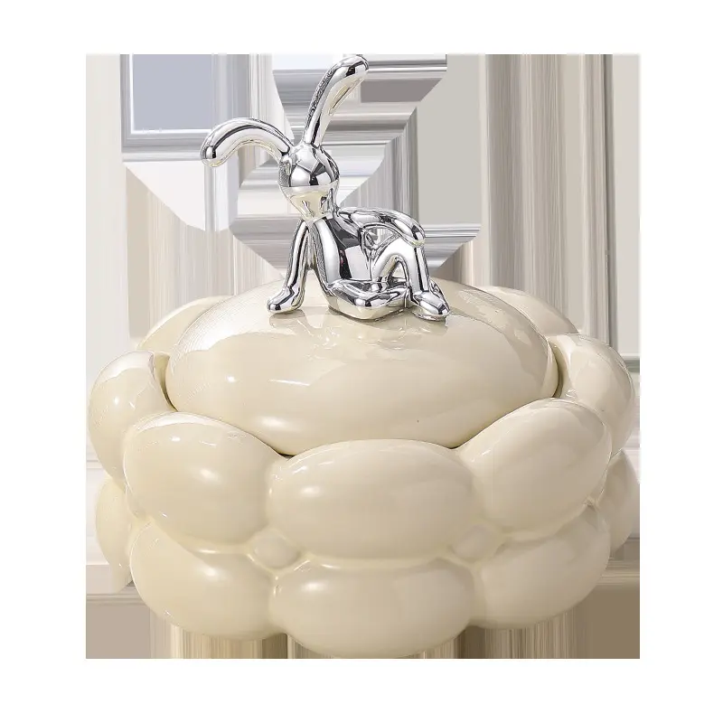 Cream Wind Ashtray Household Living Room Luxury High-grade Sense Covered Office Fly Ash-proof Creative Personality Decorations