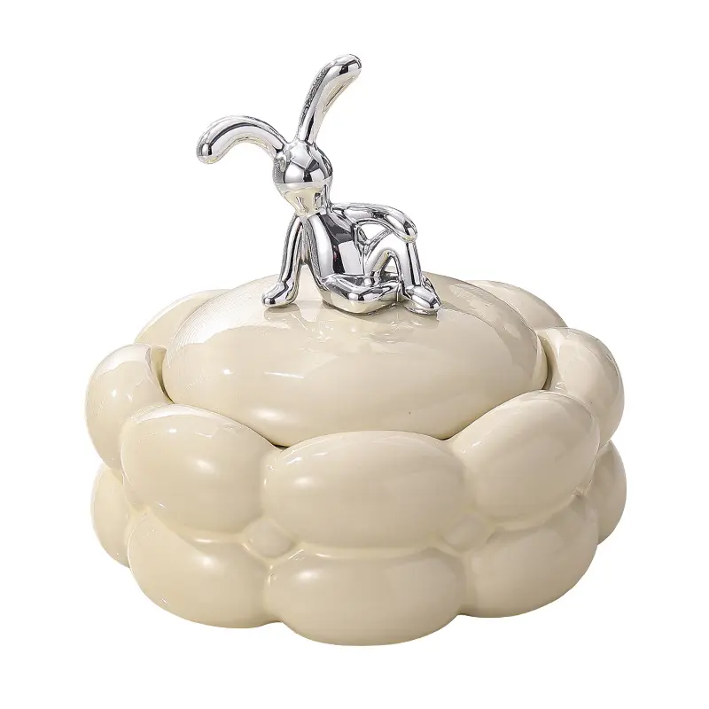 Cream Wind Ashtray Household Living Room Luxury High-grade Sense Covered Office Fly Ash-proof Creative Personality Decorations