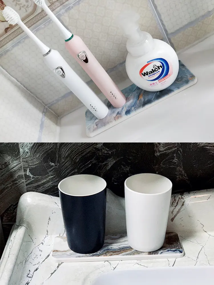 Diatom Mud Absorbent Pad Electric Toothbrush Coaster Soap Pad Diatomaceous Earth Soap Tray Bathroom Decoration Accessories