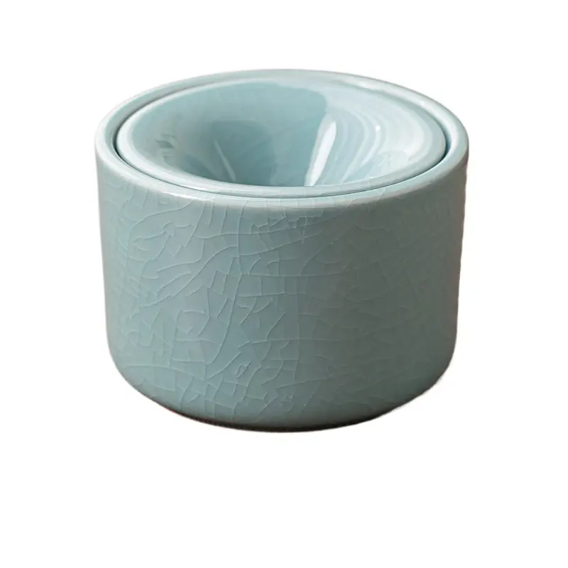 Funnel Ceramic Ashtray Office Desktop Windproof Fly Ash Ashtray Creative Home Decoration Cigar Cigarette Ashtray Storage Box