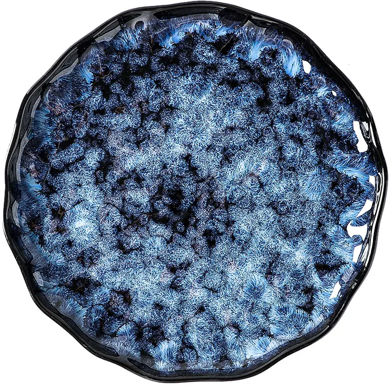 Japanese Main Course Plate Creative Blue Kiln Glaze Tableware Set Salad Bowl Restaurant Home Pasta Plate Hotel Ceramic Tableware