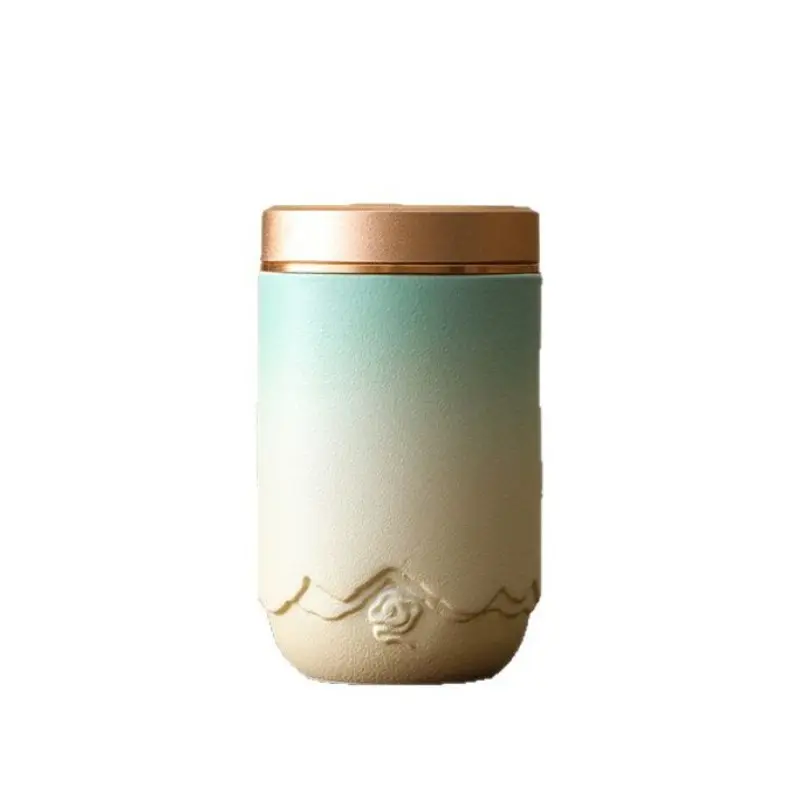 Ceramic Tea Jar Portable Mini Sealed Jar Tin Lid Storage Jar Living Room Decoration Accessories Home Decoration Tea Container