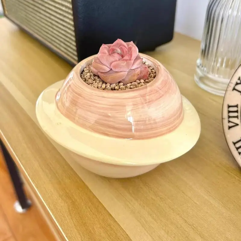 Planet Succulent Pot Creative Universe Cute Design Decoration Plant Ceramic Vase Living Room Countertop Decoration Planet Vase
