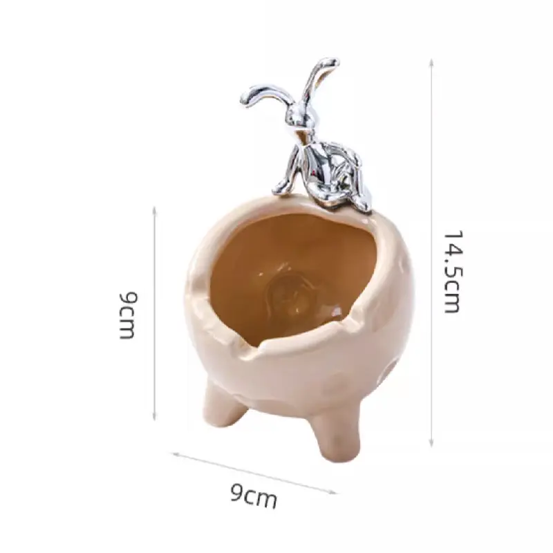 Three-legged Ceramic Cheese Ashtray Luxury Household Living Room Coffee Table Cute Ashtray Decorative Ornaments Gift Ashtray