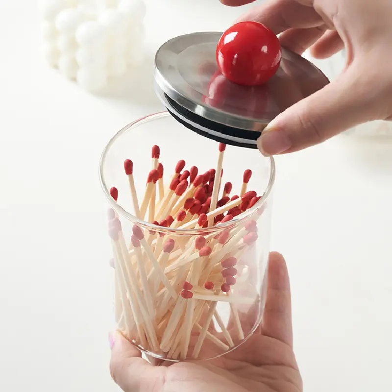 Transparent Glass Bottle Cotton Swab Jar Kitchen Sealed Storage Jar Moisture-proof Storage Box Tea Jar Whole Grains Distributor