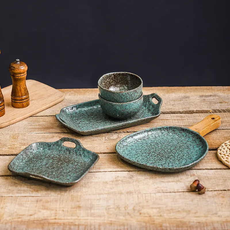 Japanese-style Plate Restaurant Plate Artistic Personality Retro Home Ceramic Sushi Plate Main Course Decorative Tray Tableware