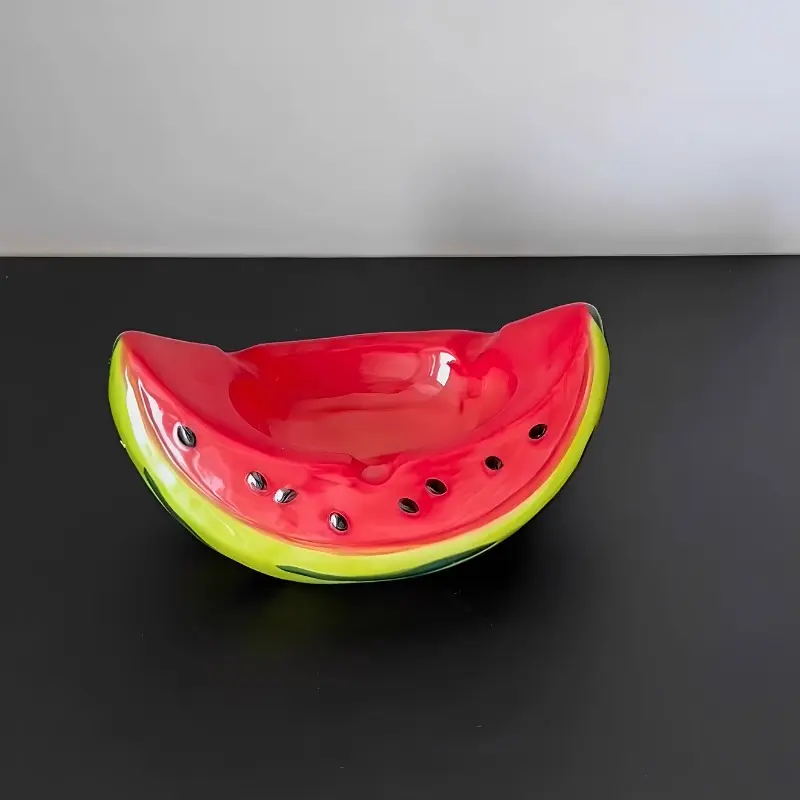 Creative Watermelon Ashtray Ceramic Ashtray Storage Accessories Anti Fly Ash Ashtray Living Room Desktop Decoration Ornaments