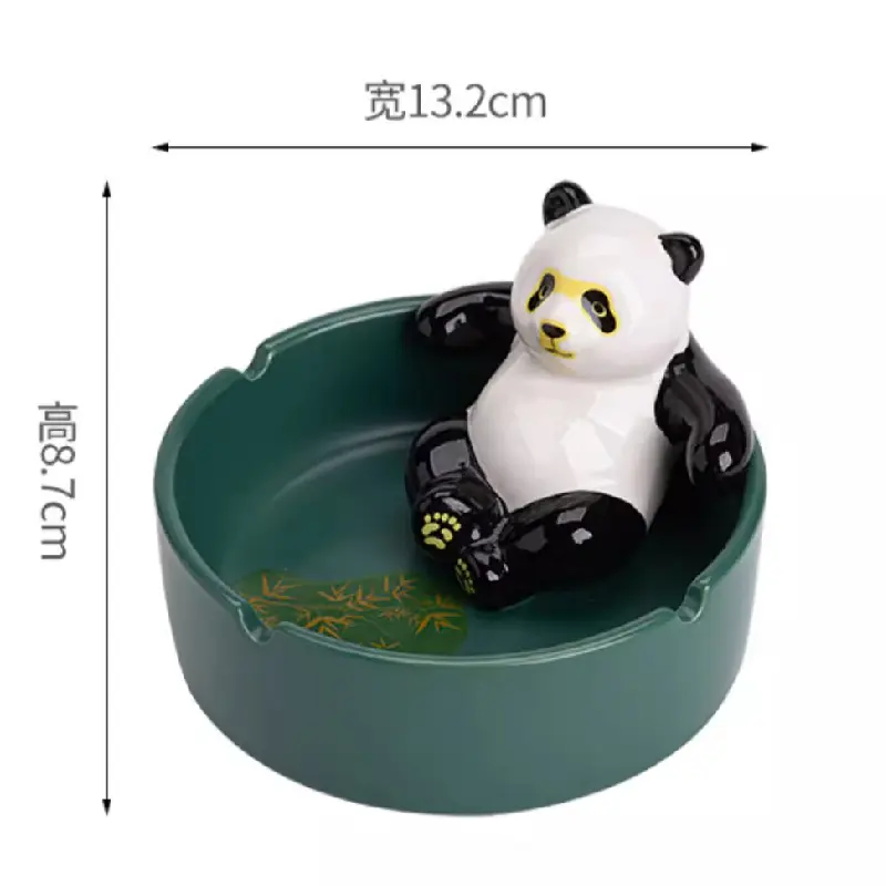 Creative Panda Ashtray Cute Animal Household Ashtray Office Senior Sense of Luxury Cigar Home Living Room Decoration Accessories