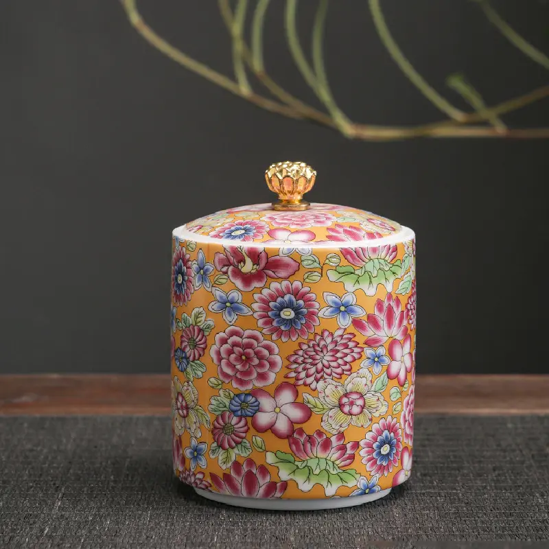 Mini Pottery Jar Airtight Pots Ointment Storage Box Ceramic Tea Organizer Storage Tanks Coffee Kitchen Storage Container