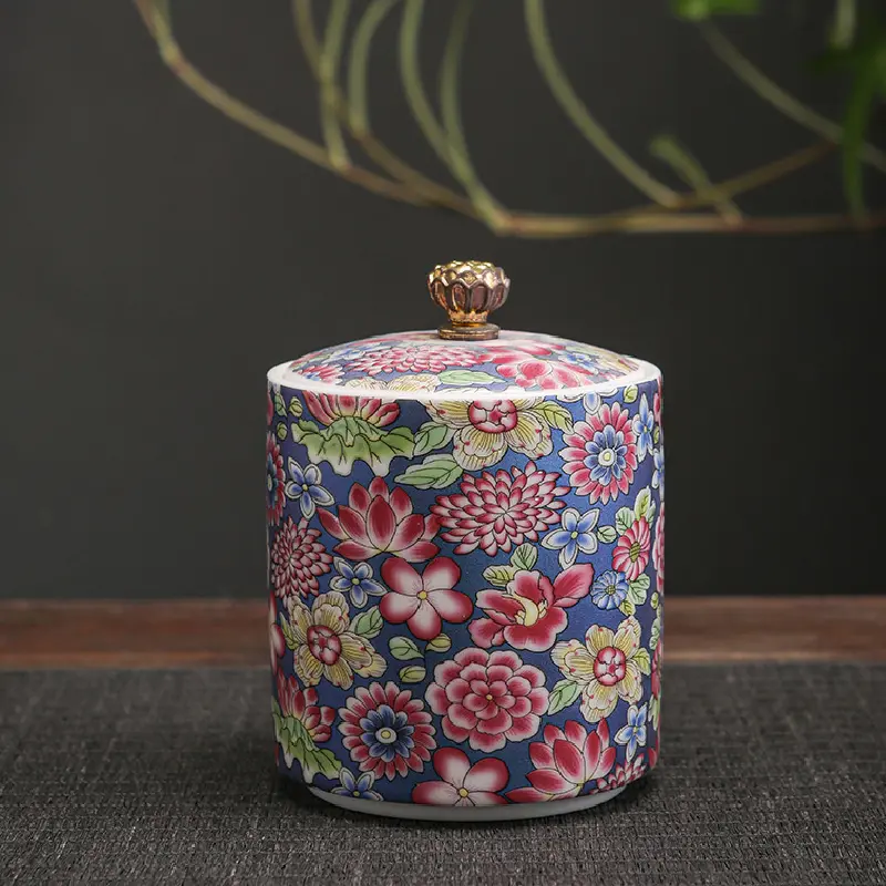 Mini Pottery Jar Airtight Pots Ointment Storage Box Ceramic Tea Organizer Storage Tanks Coffee Kitchen Storage Container