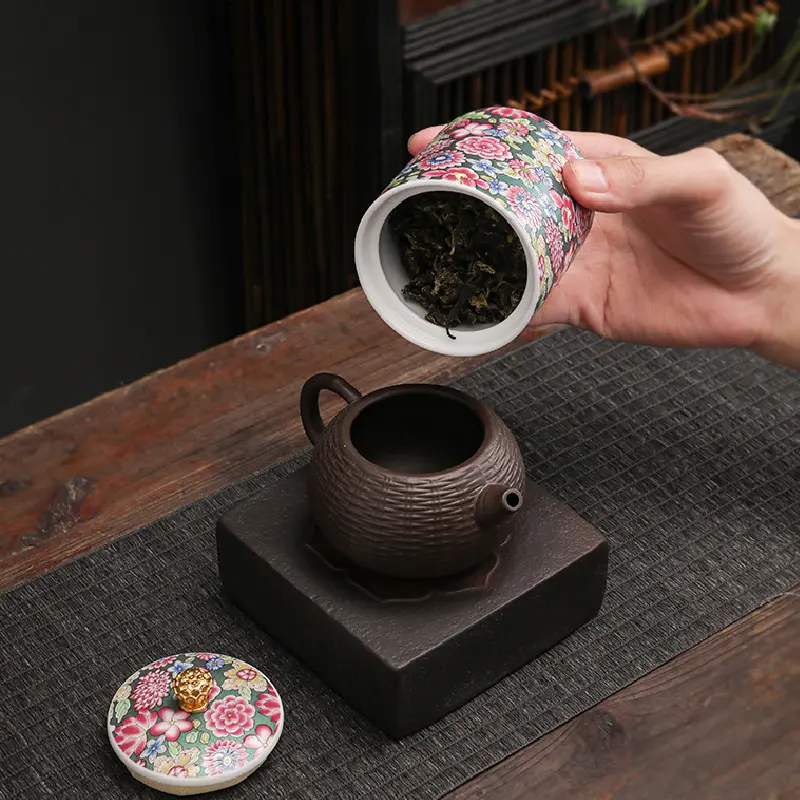 Mini Pottery Jar Airtight Pots Ointment Storage Box Ceramic Tea Organizer Storage Tanks Coffee Kitchen Storage Container