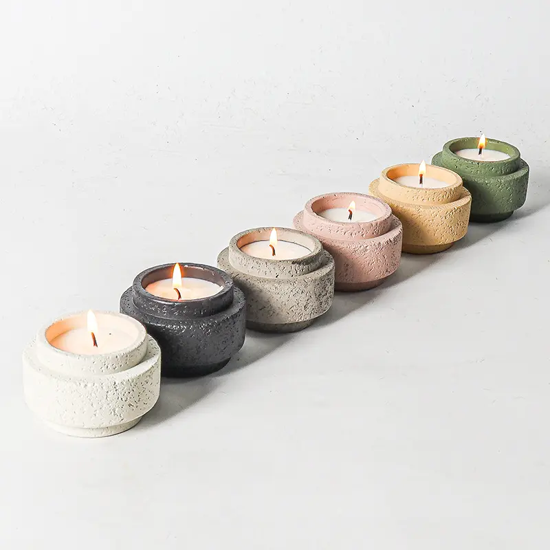 Nordic Simple Matte Cement Candle Holder Home Aromatherapy Candle Cup Diy Candle Holder Ornaments Wax Container Home Decoration