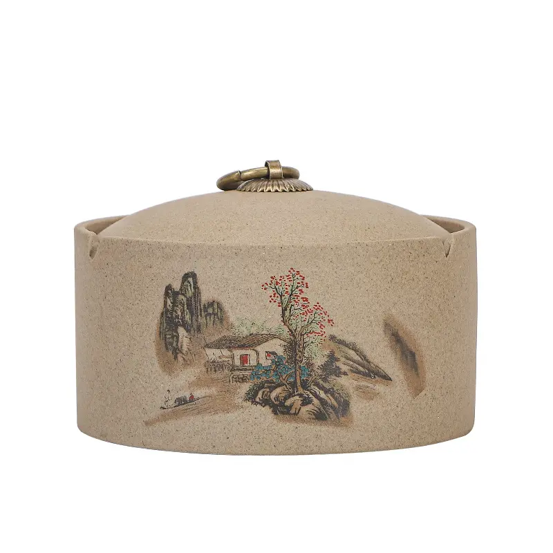 Chinese Creative Coarse Pottery Ashtray with Cover and Fly Ash Prevention Large Household Office Hotel Living Room Ashtray