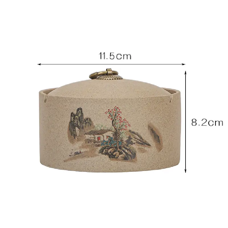 Chinese Creative Coarse Pottery Ashtray with Cover and Fly Ash Prevention Large Household Office Hotel Living Room Ashtray