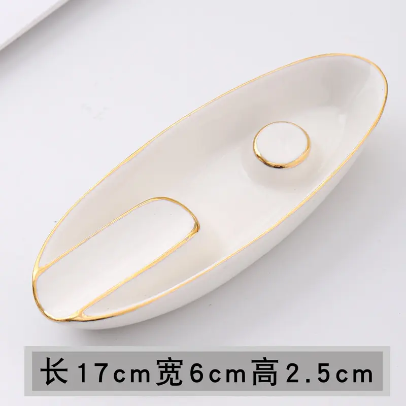 Ceramic Gold-painted Cigar Ashtray Creative Personality Fashion Trend Household Portable Cigar Ashtray Special Cigar Accessories