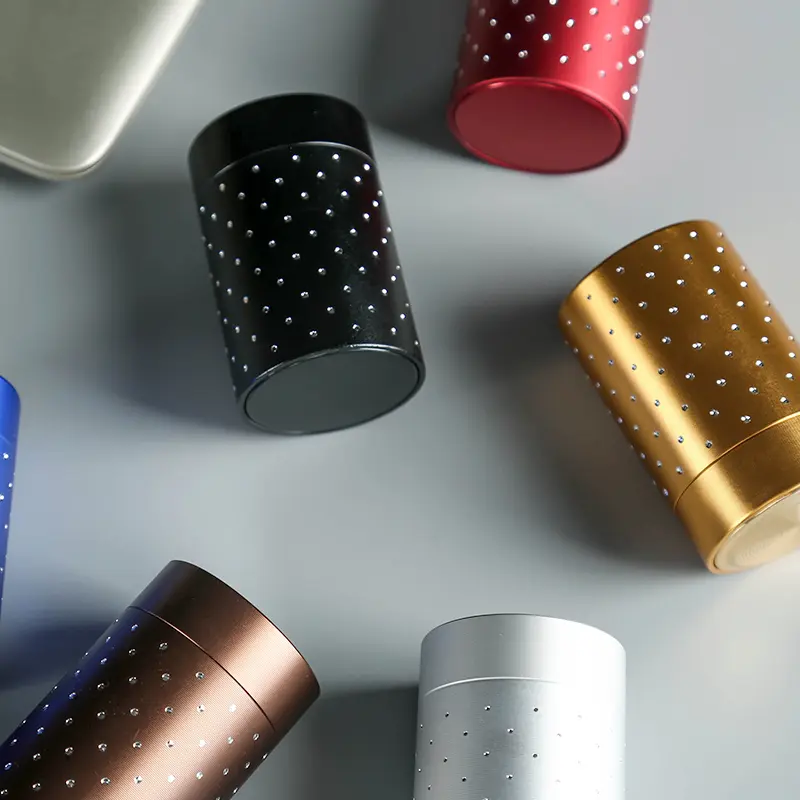 Titanium Aluminum Alloy Tea Can Travel Portable Sealed Jar Metal Mini Storage Box Nut Candy Jar Food Storage Container Art Decor