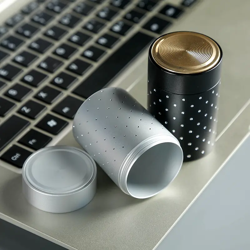 Titanium Aluminum Alloy Tea Can Travel Portable Sealed Jar Metal Mini Storage Box Nut Candy Jar Food Storage Container Art Decor