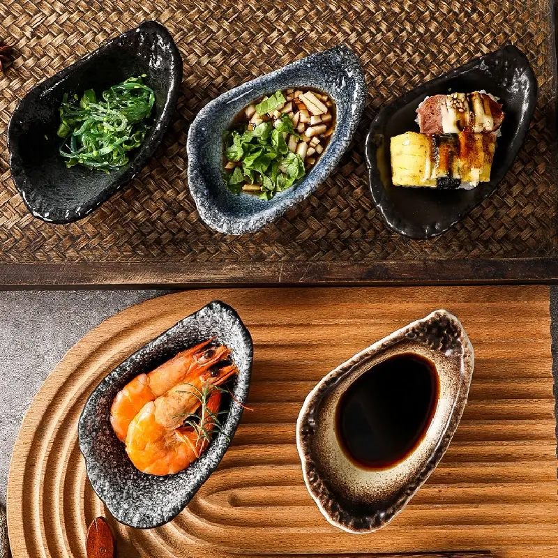 Japanese Ceramic Vintage Seasoning Dish Oyster Sauce Dish Vinegar Pot Seasoning Dish Household Tableware Kitchen Supplies