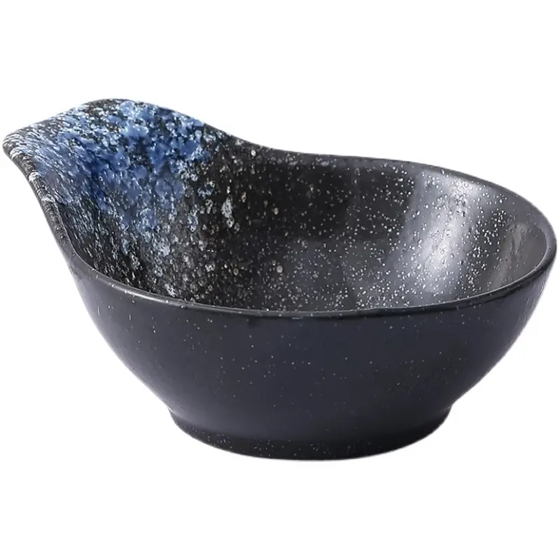 Japanese Ceramic Seasoning Dish Creative Snack Dish Vintage Dip Dish Vinegar Dish Soy Sauce Dish Bowl with Handle Tableware