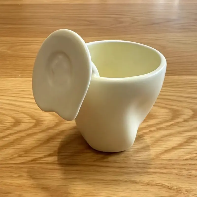 200ML Creative ceramic mug inverted teacup tea set latte mug cute stereo cup milk cup coffee mug restaurant home holiday gift